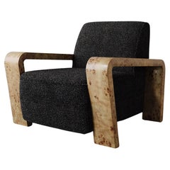 "Dumas" Lounge Chair in Charcoal Performance Boucle by Christiane Lemieux