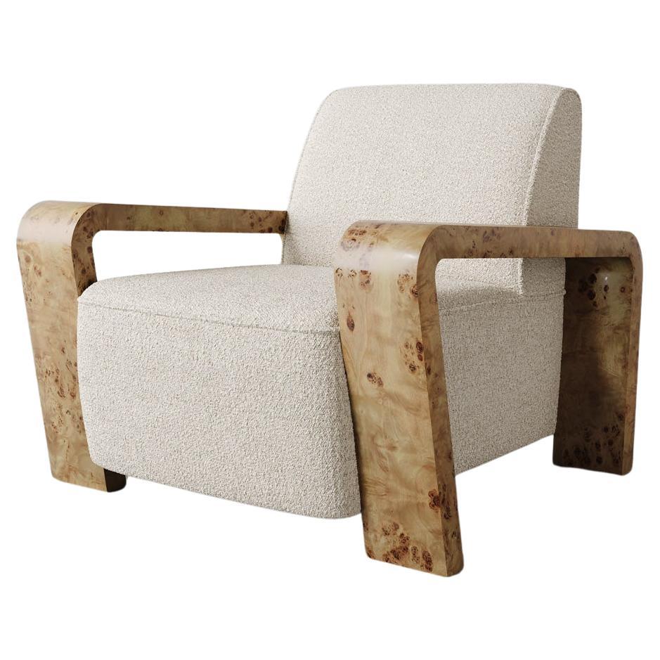 "Dumas" Lounge Chair in Cream Performance Boucle by Christiane Lemieux