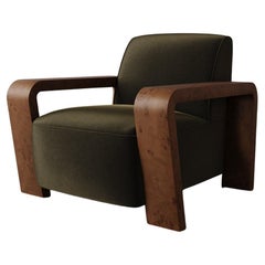 "Dumas" Lounge Chair in Java Cotton Velvet by Christiane Lemieux