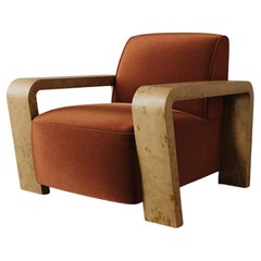 Sessel "Dumas" aus olivfarbenem Baumwollsamt von Christiane Lemieux