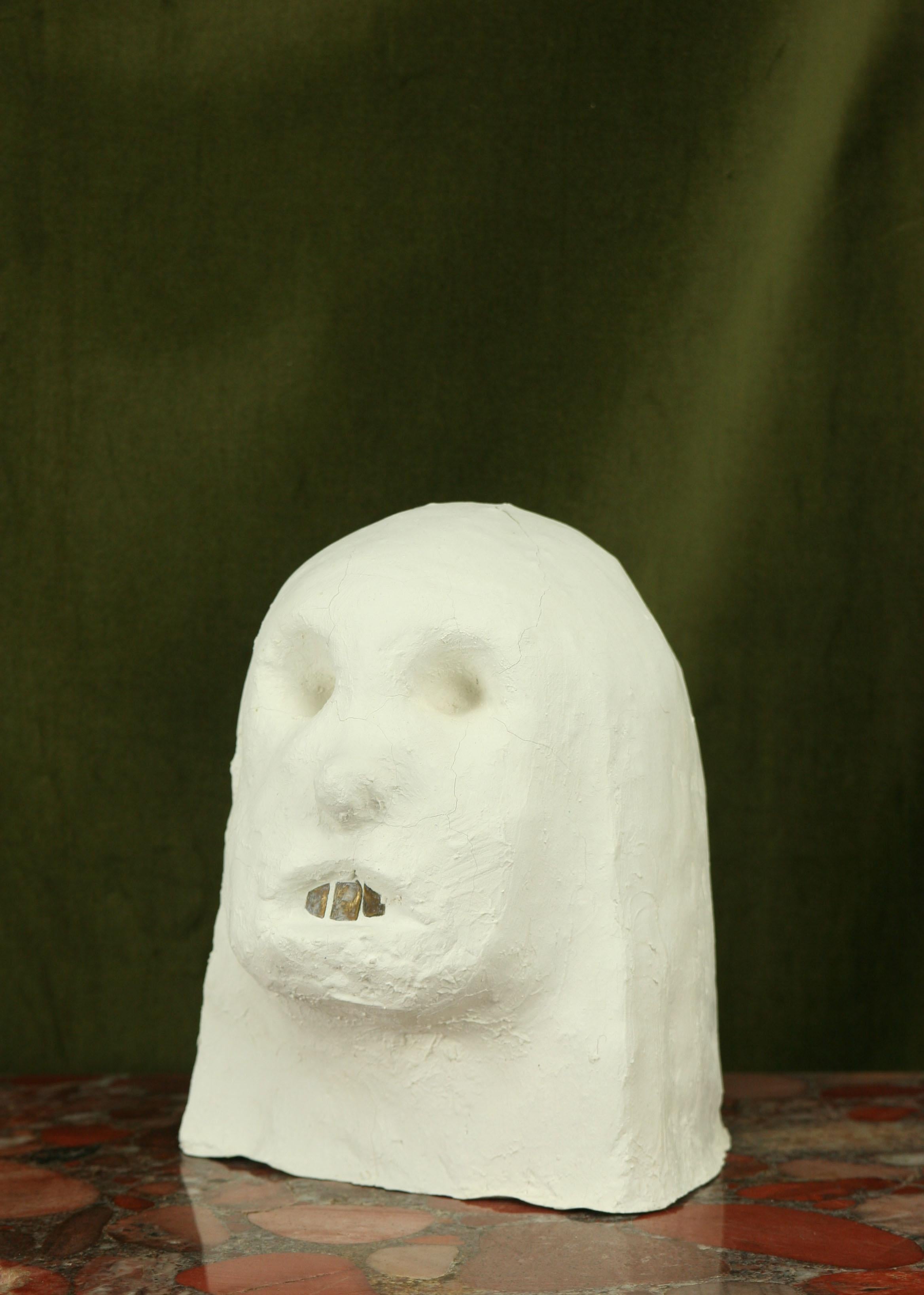 Carved Dumb Head Sculpture of Cement For Sale