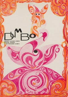 Dumbo Original Czech Film Poster, Maciej Hibner, 1971