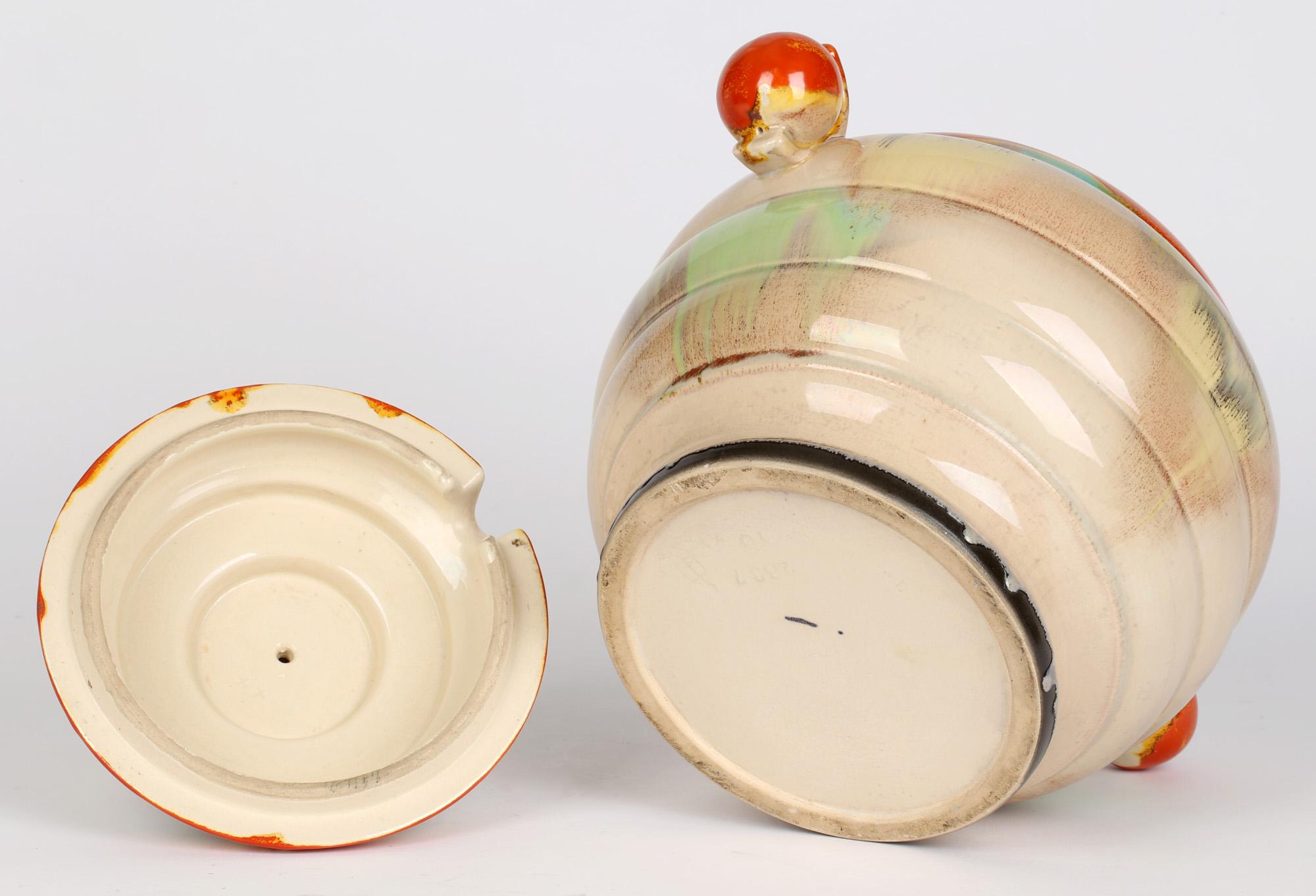 Dumler & Breiden Attributed German Art Deco Pottery Lidded Punch Pot For Sale 2