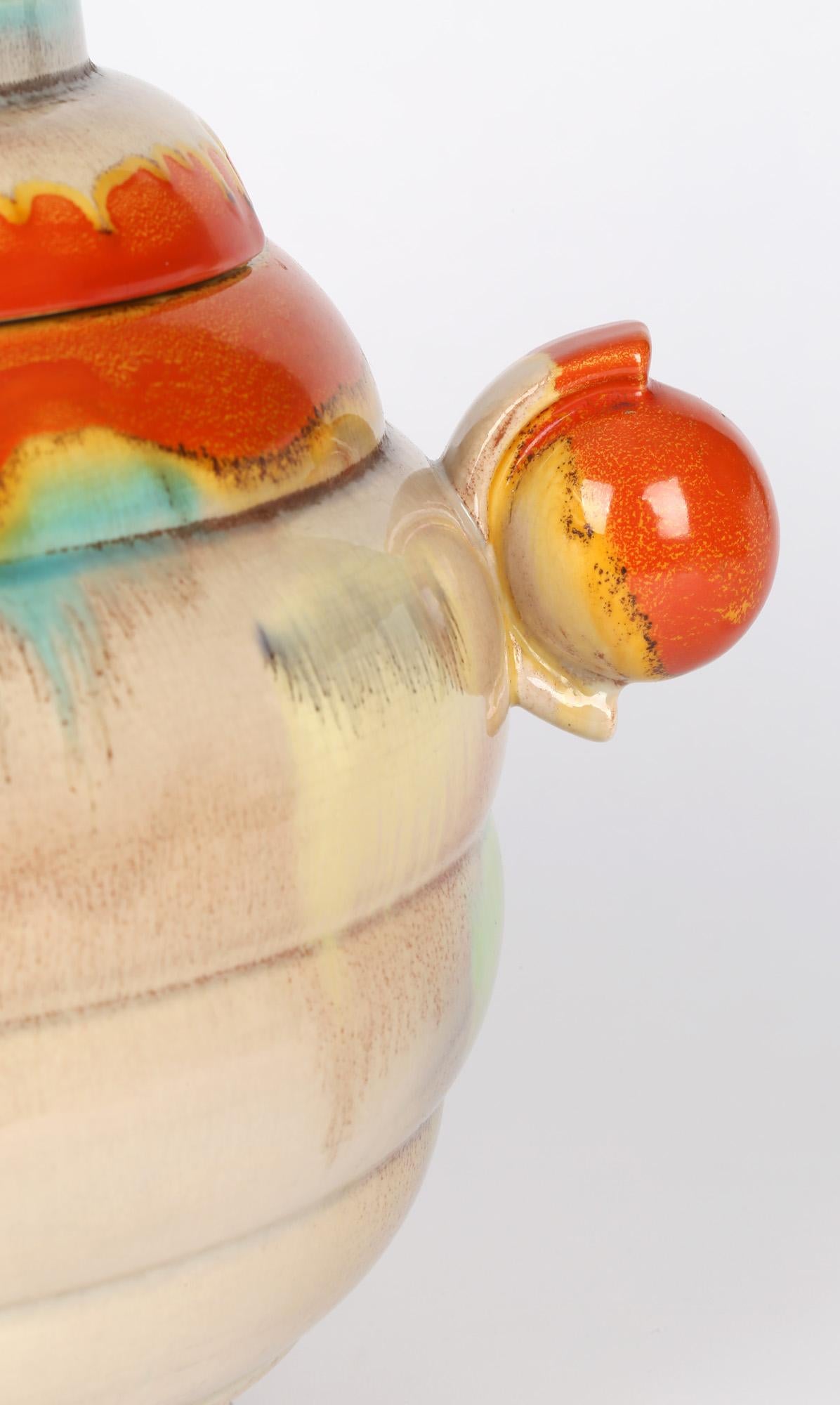 Dumler & Breiden Attributed German Art Deco Pottery Lidded Punch Pot For Sale 9
