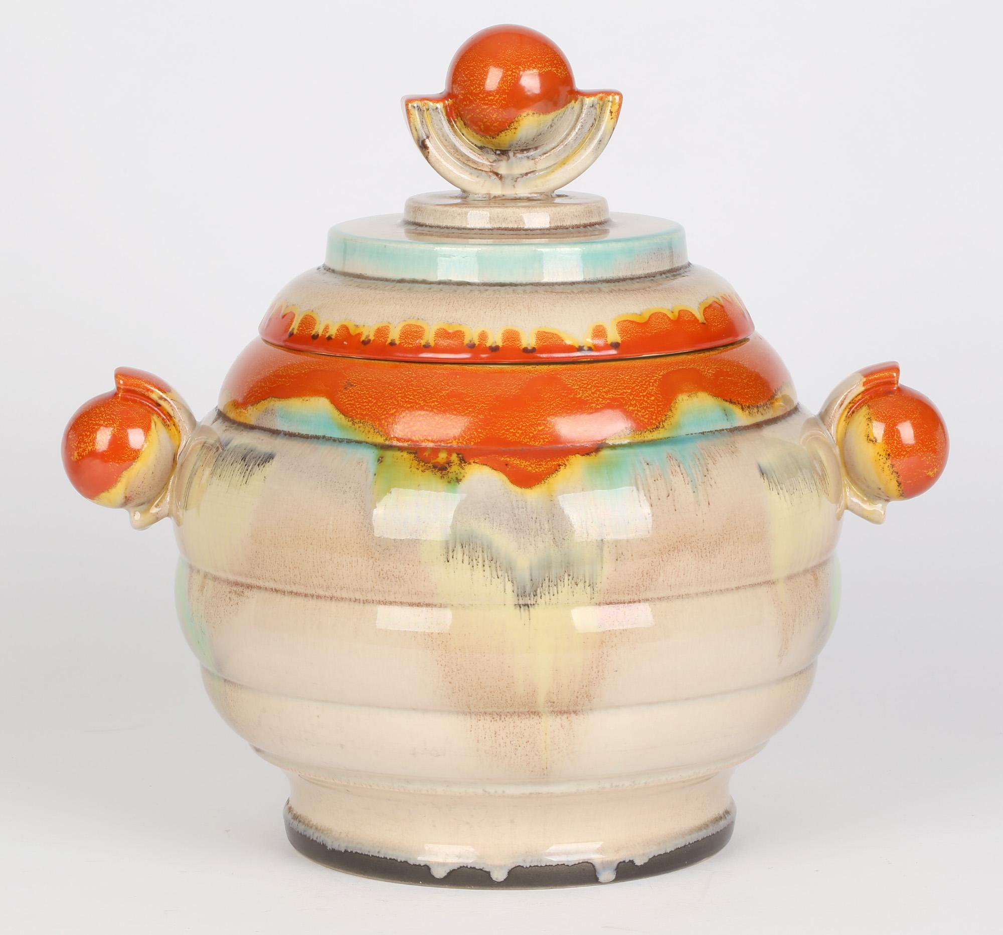 Dumler & Breiden Attributed German Art Deco Pottery Lidded Punch Pot For Sale 10