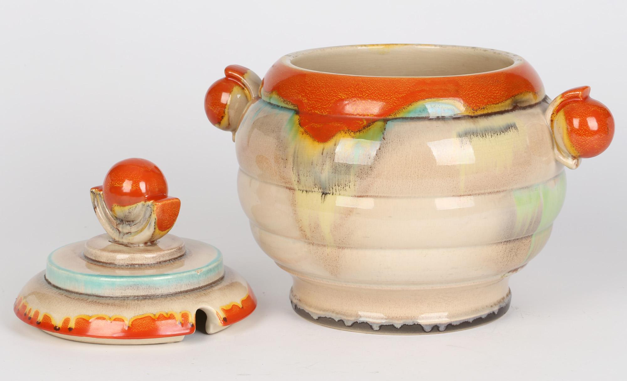 Dumler & Breiden Attributed German Art Deco Pottery Lidded Punch Pot For Sale 11