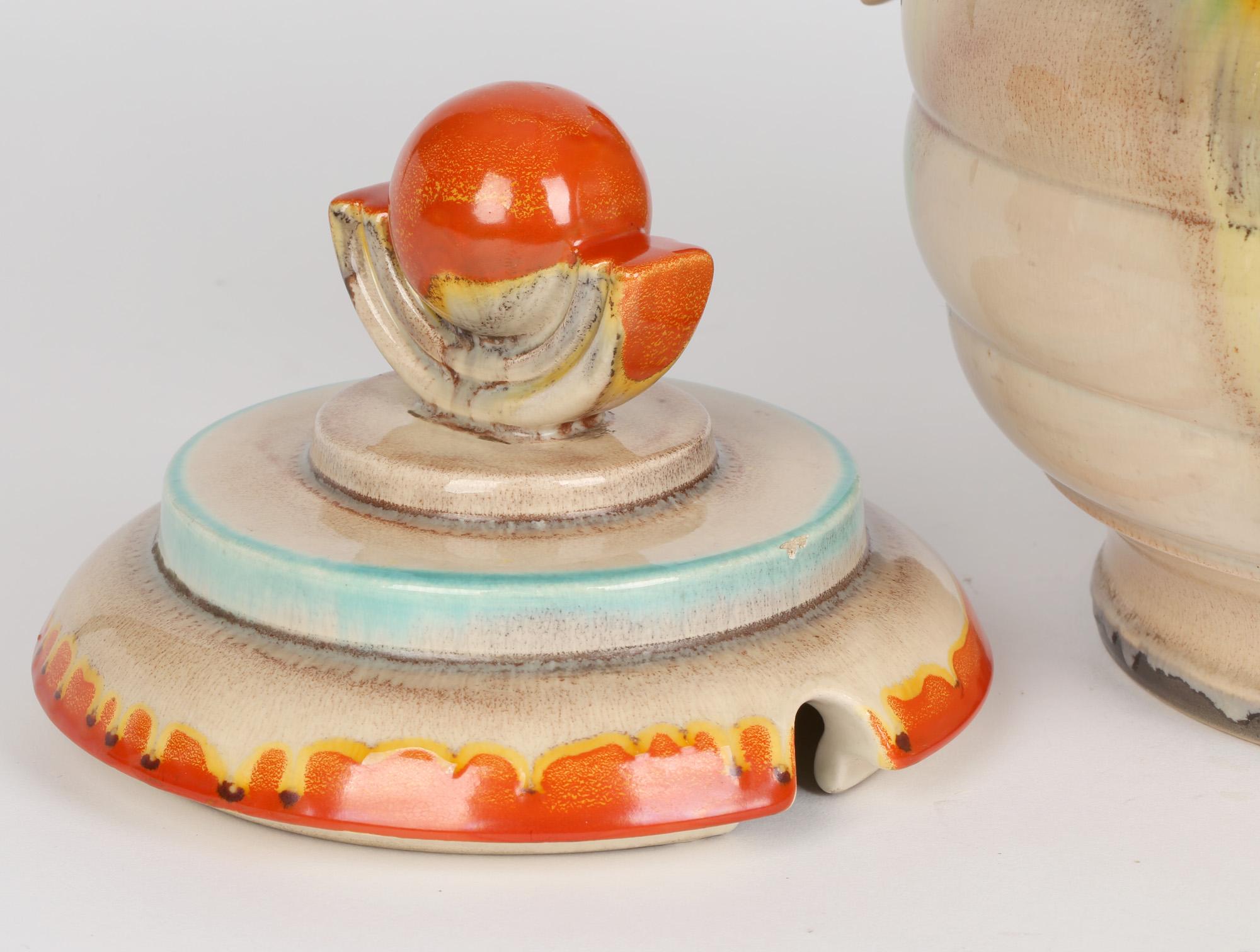Dumler & Breiden Attributed German Art Deco Pottery Lidded Punch Pot For Sale 12