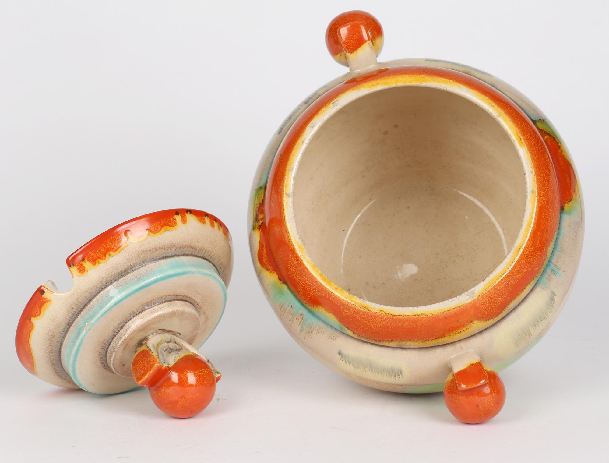 Dumler & Breiden Attributed German Art Deco Pottery Lidded Punch Pot For Sale 1