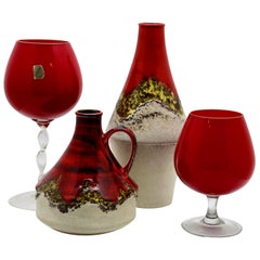 Dumler & Breiden /Empoli ‘Florence Opaline’ Group of Vases, ‘1970s’