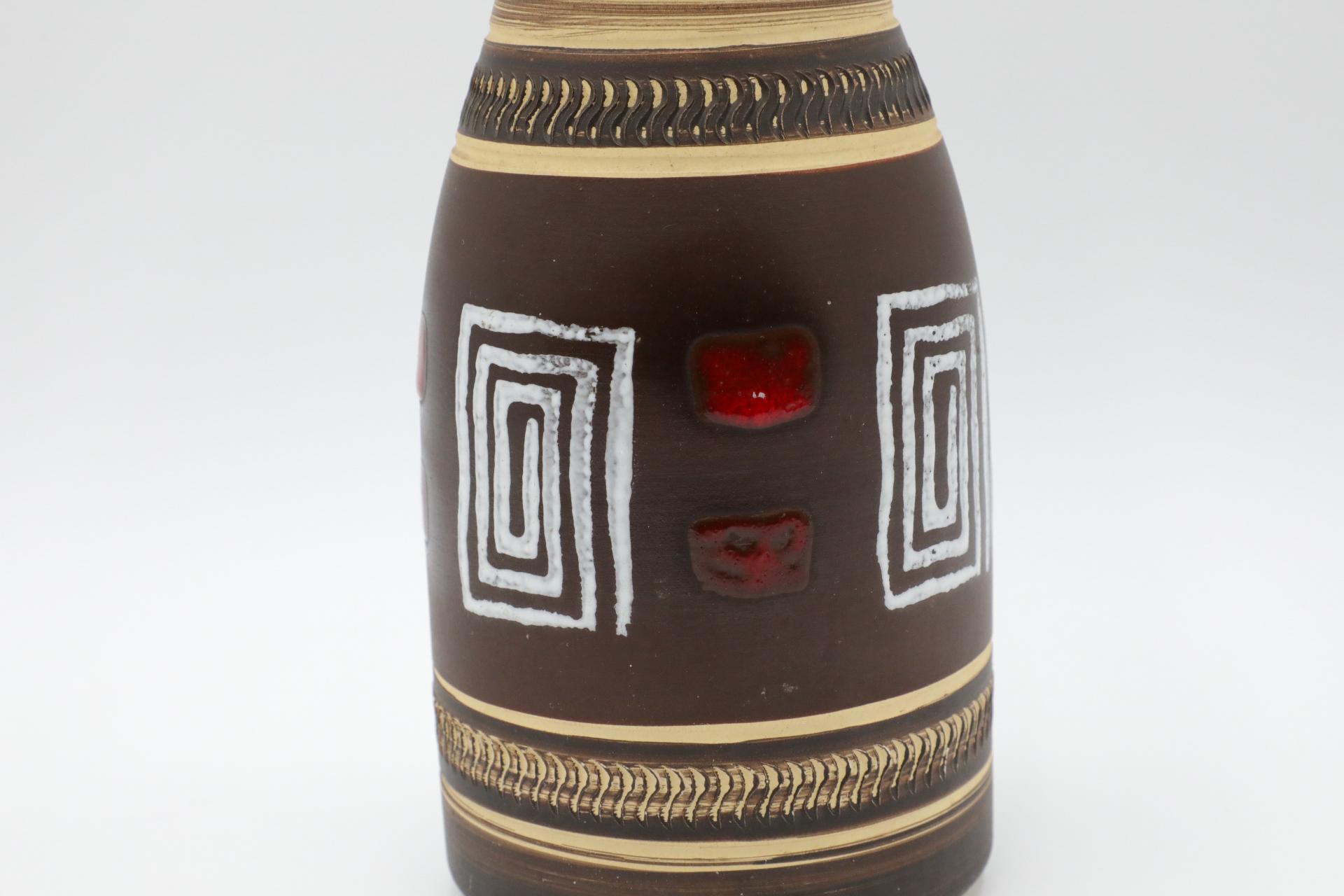 Vaso in ceramica tedesca Dümler & Breiden con spirali geometriche in vendita 2