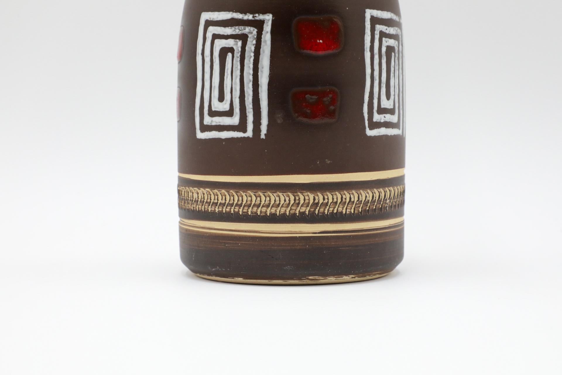 Vaso in ceramica tedesca Dümler & Breiden con spirali geometriche in vendita 3