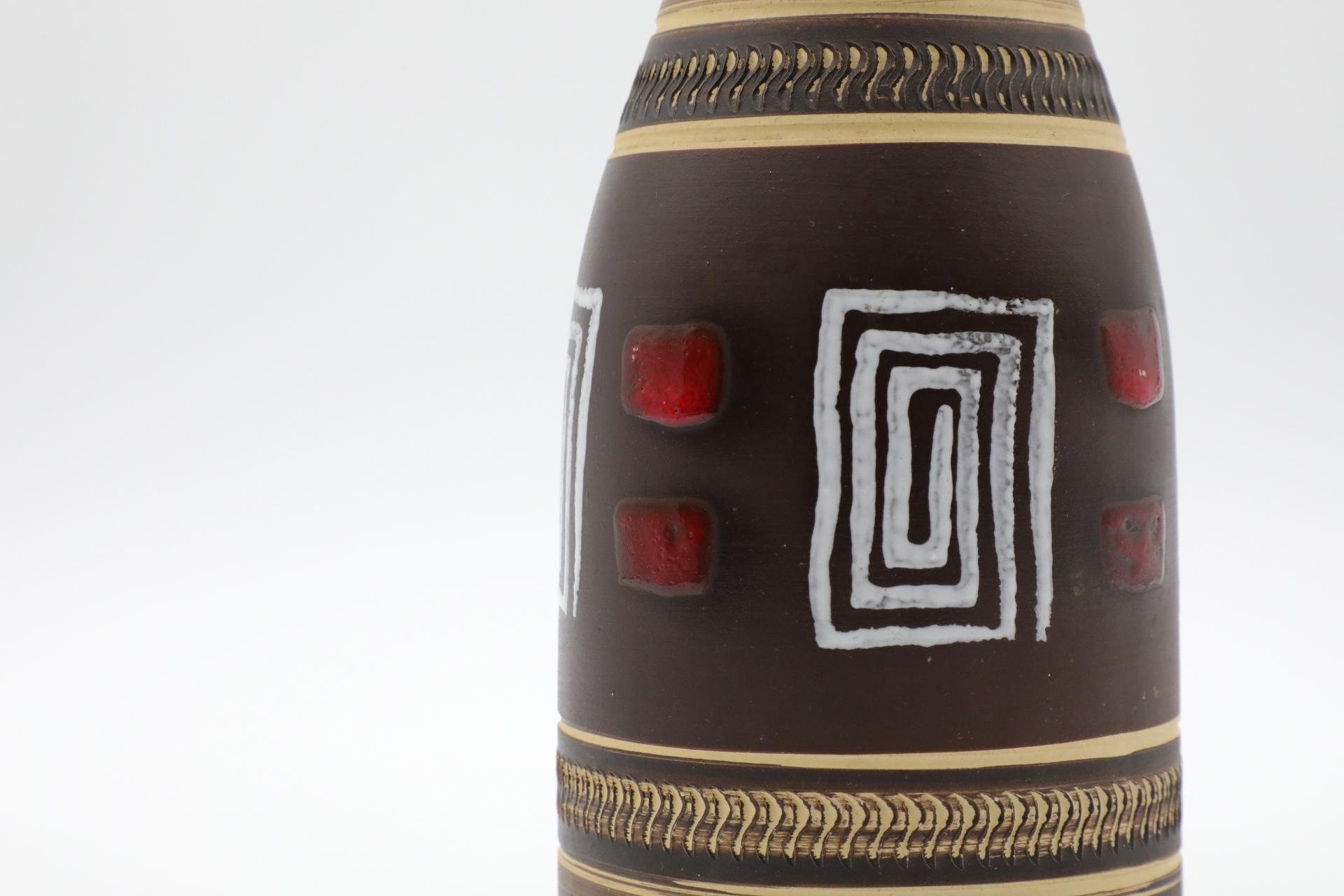Vaso in ceramica tedesca Dümler & Breiden con spirali geometriche in vendita 4