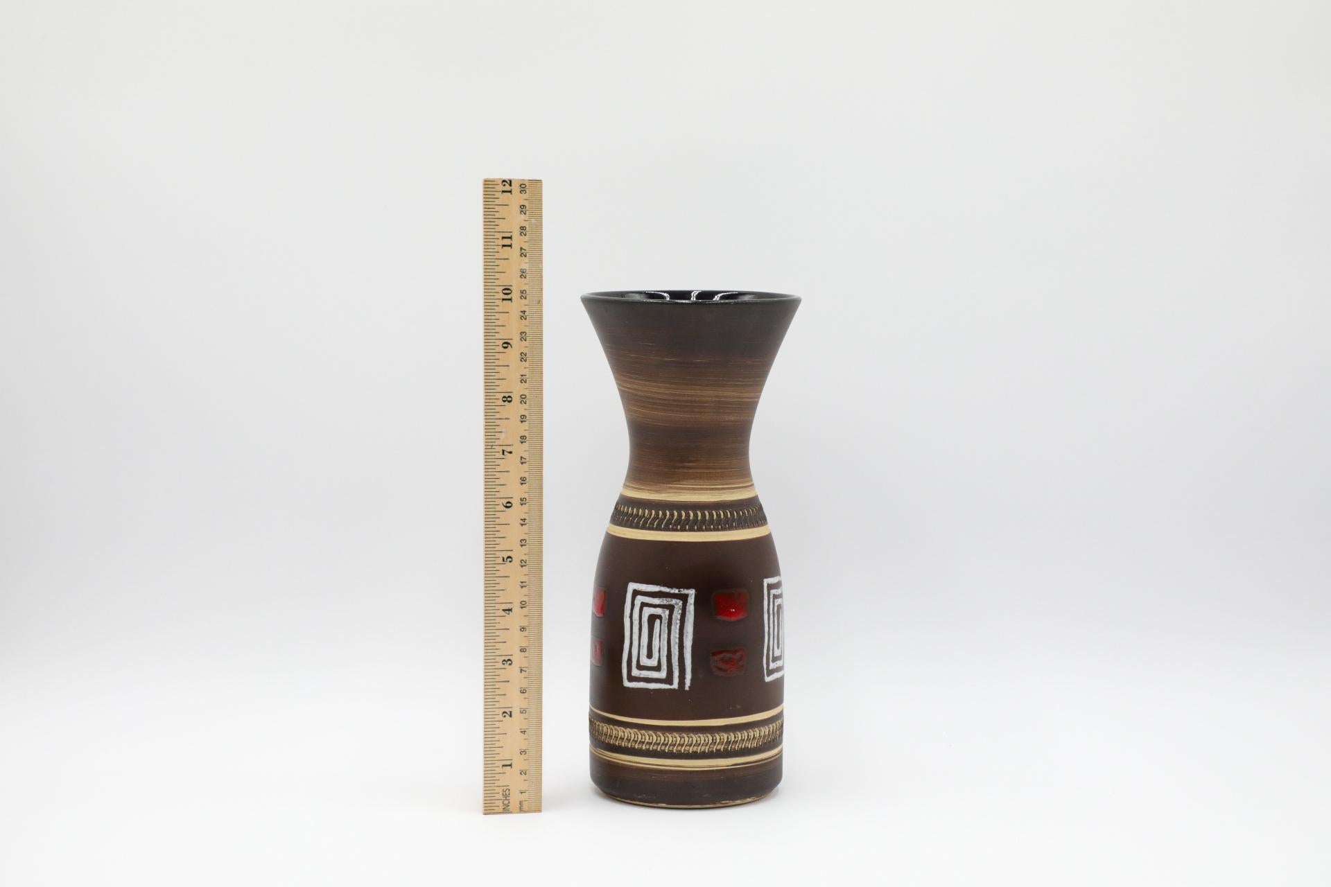 Mid-Century moderno Vaso in ceramica tedesca Dümler & Breiden con spirali geometriche in vendita