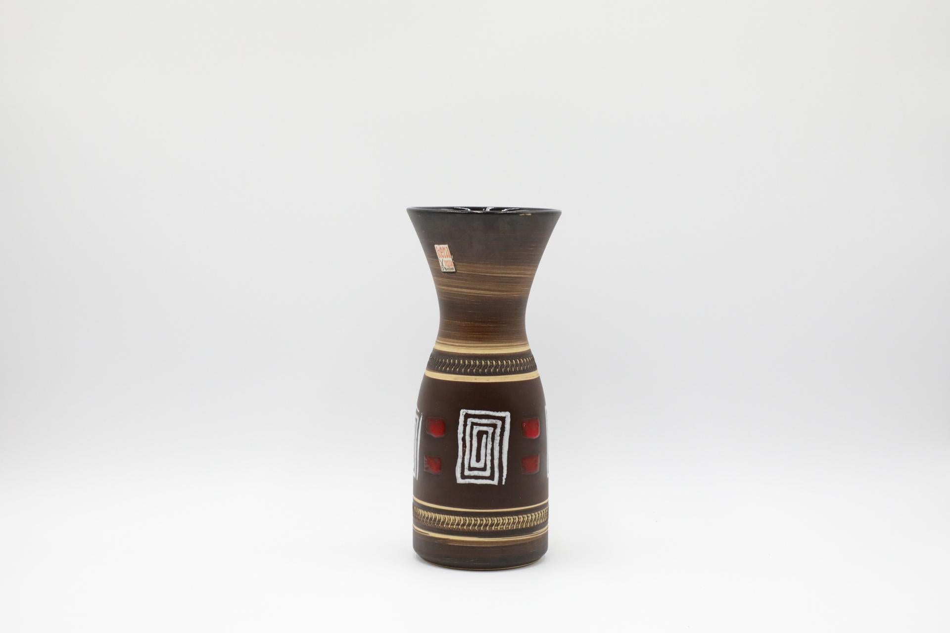 Smaltato Vaso in ceramica tedesca Dümler & Breiden con spirali geometriche in vendita