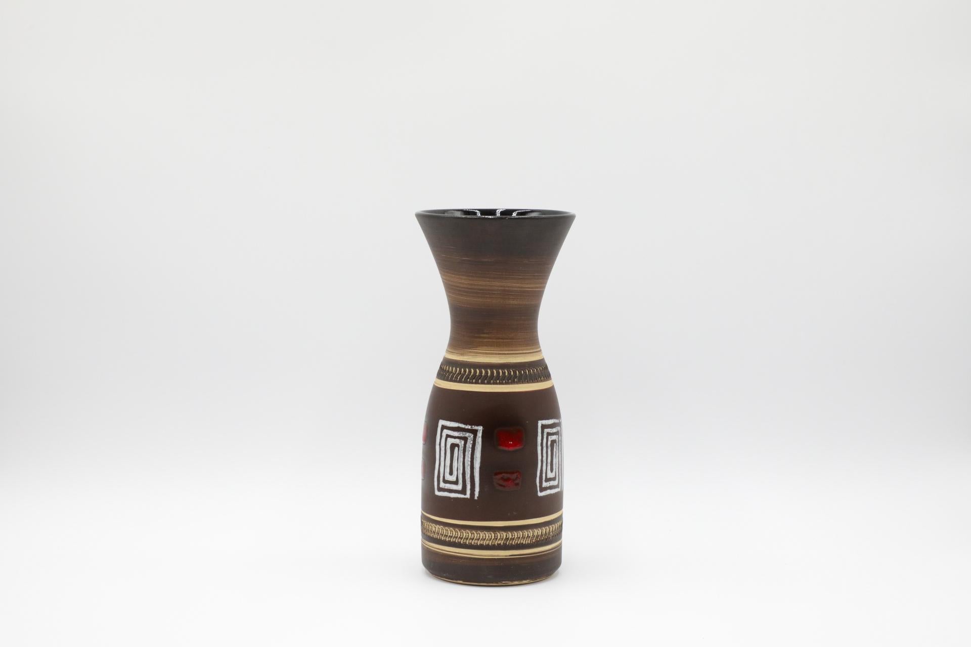 XX secolo Vaso in ceramica tedesca Dümler & Breiden con spirali geometriche in vendita