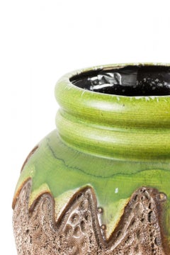 Dümler & Breiden Mid-Century West German Fat Lava & Pitted Glazed Ceramic Vase