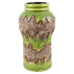 Dümler & Breiden Mid-Century West German Fat Lava & Pitted Glazed Ceramic Vase