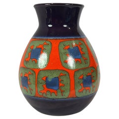Dümler & Breiden Pop Art Vase 1970's 122/25 Blue Red
