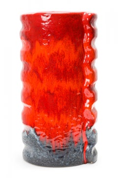 Dümler & Breiden West German Mid-Century Red and Gray Vase