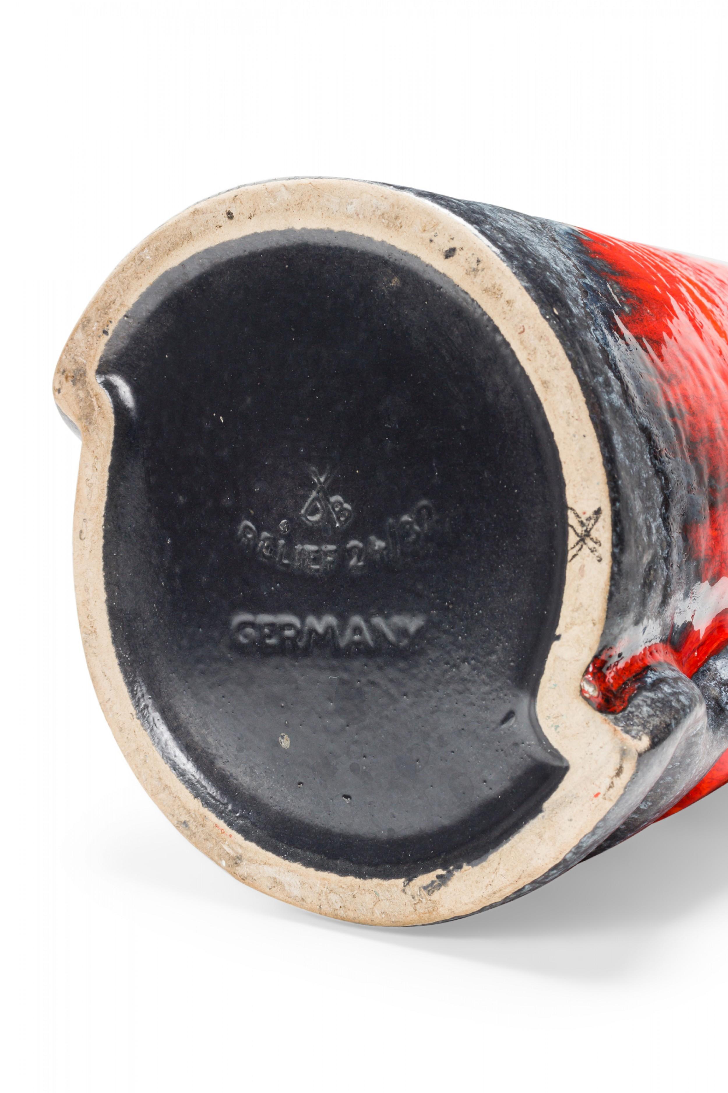 Dümler & Breiden West German Mid-Century Red and Gray Vase For Sale 2
