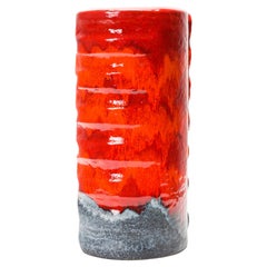 Dmler & Breiden Westdeutsche rote und graue Vase aus der Mitte des Jahrhunderts