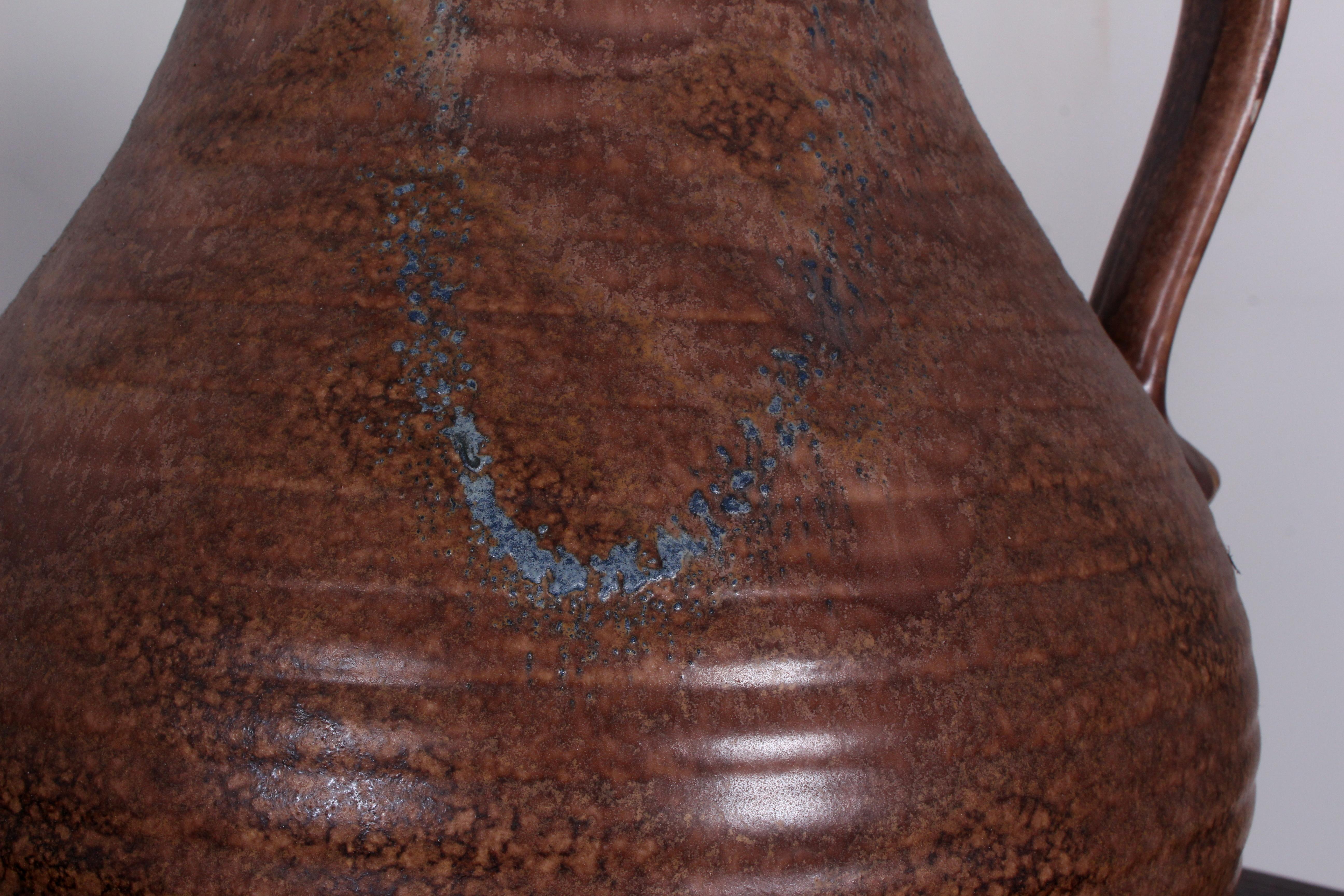 Mid-Century Modern Dümler und Breiden German Floor handle Vase 70s huge (40cms) clouded overglaze For Sale