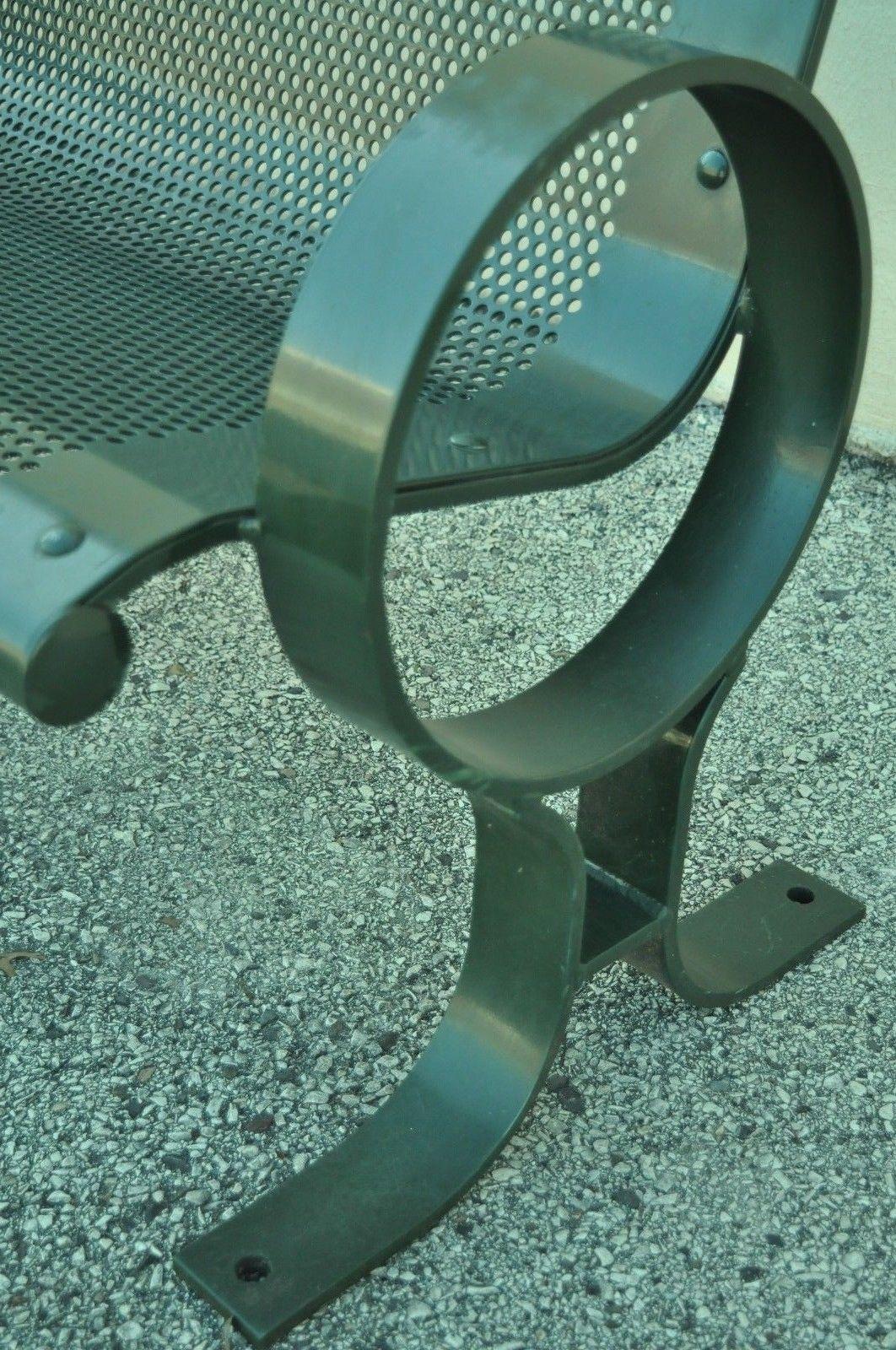 American Dumor 59 Series Steel Green Park Outdoor Bench Perforated Seat 101