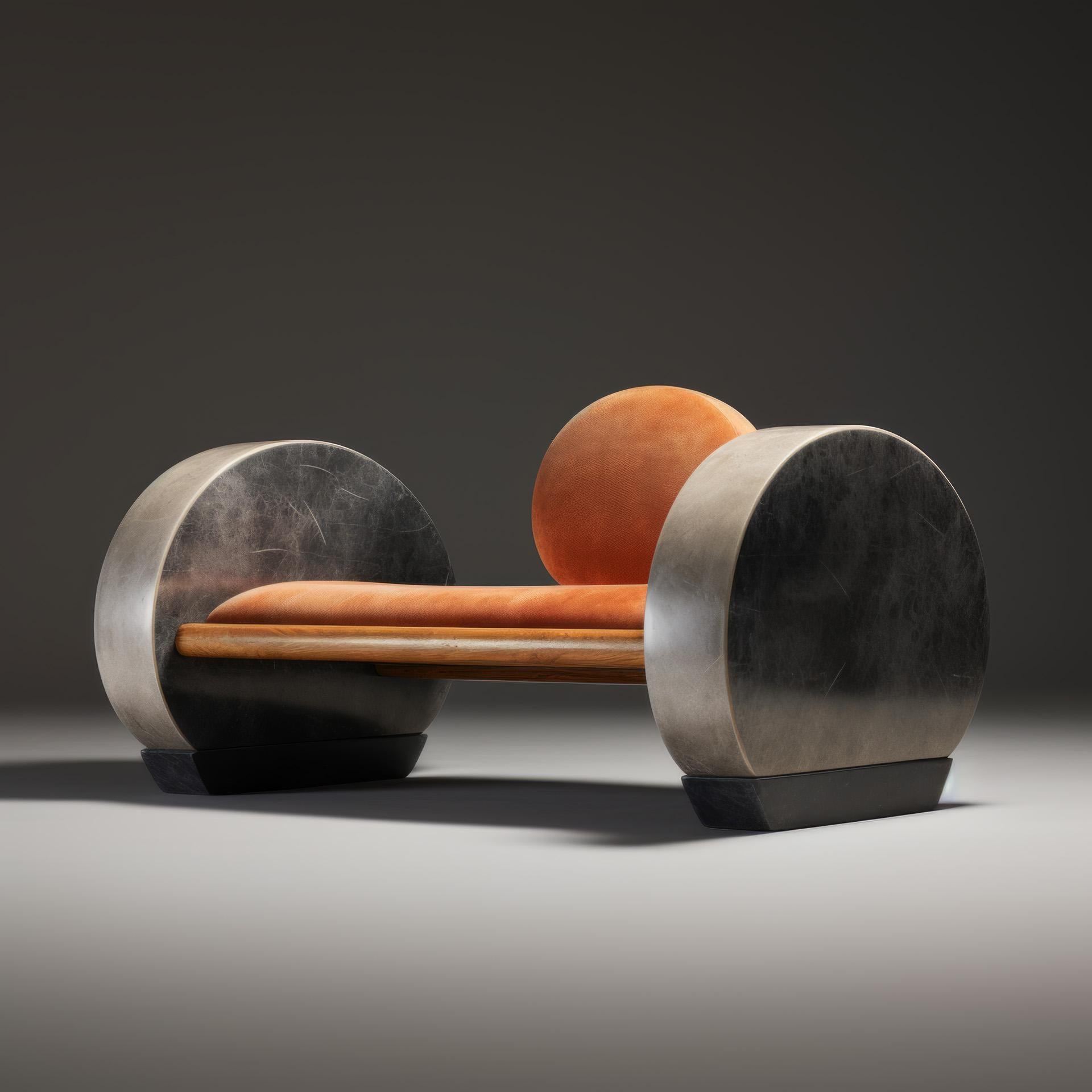 Dun Hou Lounge Chair by objective OBJECT Studio
Dimensions: D 81.5 x W 127 x H 96.5 cm 
Materials: Stainless steel, marble, wood, velvet, steel, foam.


objective OBJECT
an embodiment of our architectural ethos.

We represent an unwavering