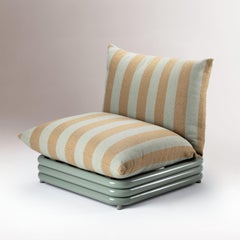 Fauteuil Duna Tissu ombré Pavillon et structure en acier inoxydable Ivory