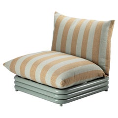 Fauteuil Duna Tissu ombré Pavillon et structure en acier inoxydable Ivory