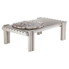 Duna Center table in Taupe stainless steel structure