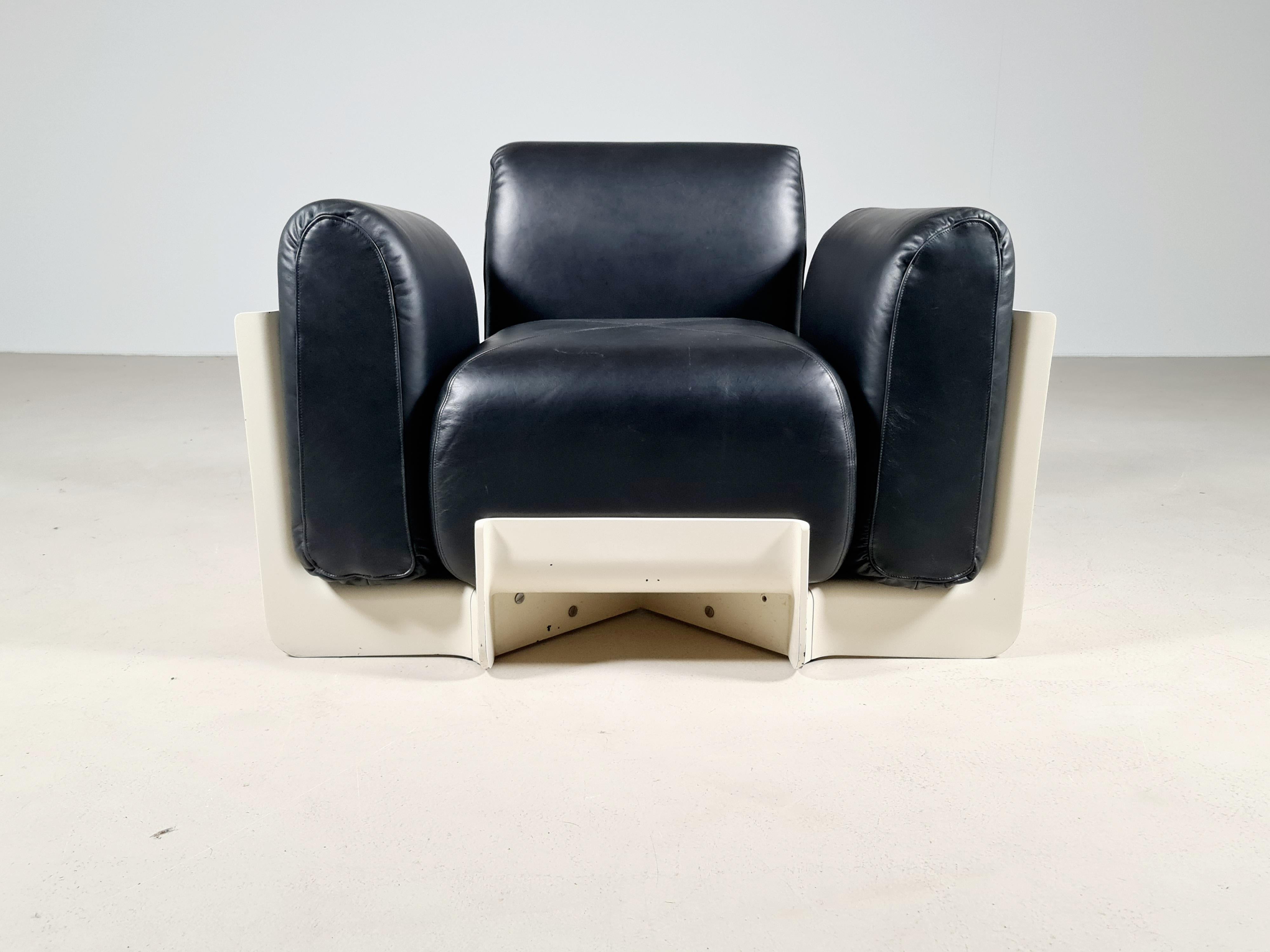 European Duna Chair with Ottoman by 1P, Italy, 1960s