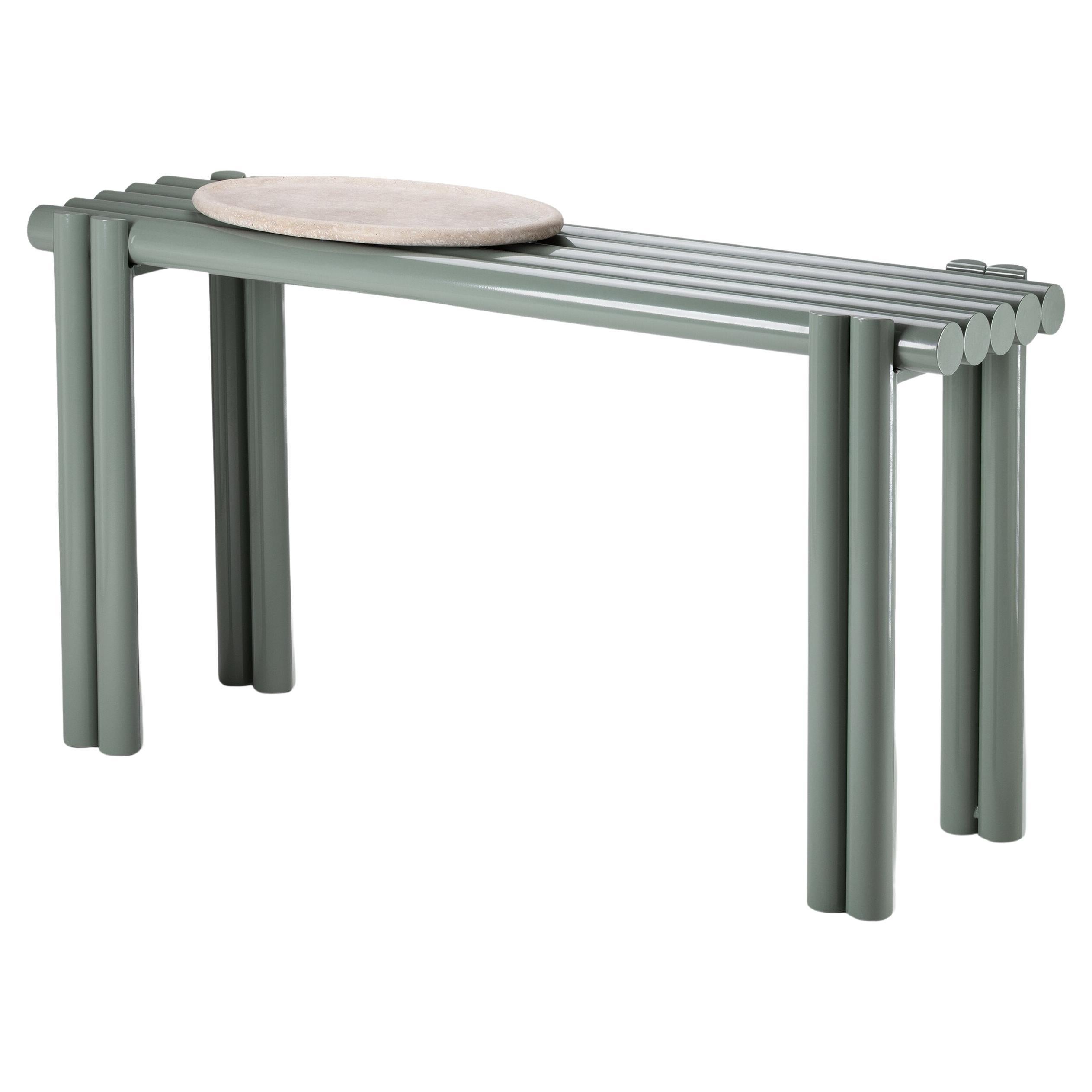 Consolle Duna con struttura in acciaio inossidabile Sage in vendita