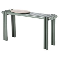 Duna Console table in Sage stainless steel structure
