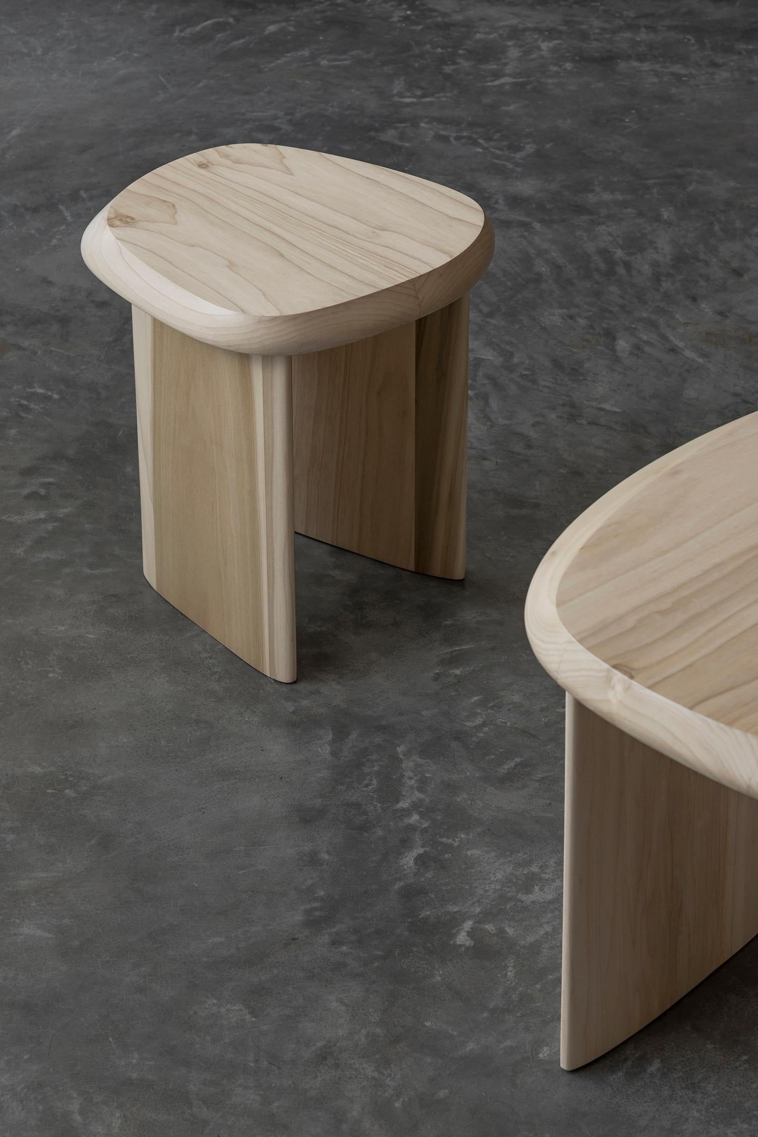 Duna Nest Table, Side Table, Bedside Table in Solid Poplar Wood by Joel Escalona im Angebot 8