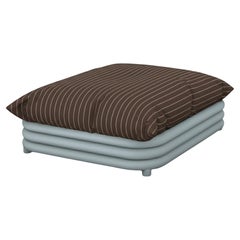 Duna pouf in Strass bronze fabric and Jade stainless steel structure