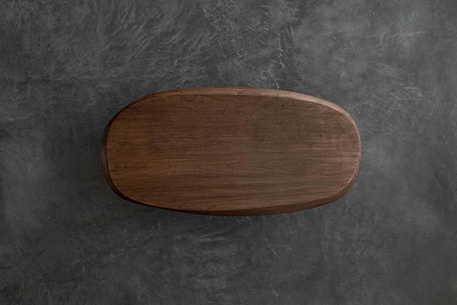 Modern Duna Rectangular Coffee Table in Solid Walnut Wood Coffee Table by Joel Escalona For Sale