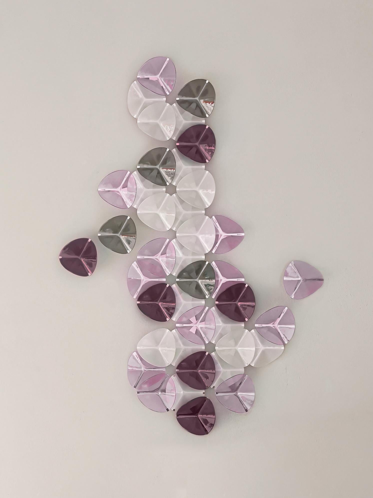 DUNA Appliques murales en mosaïque de verre rouge et rose faites à la main à Barcelone en vente 3