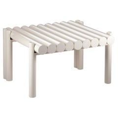 Duna Side table in Ivory stainless steel structure
