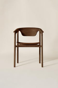 Duna Solid Wood Chair, Ash in Hand-Made Brown Finish, Contemporary