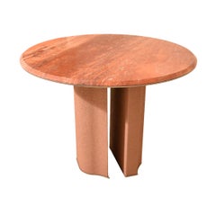 "Duna" steel, cork and natural marble table by William Mulas