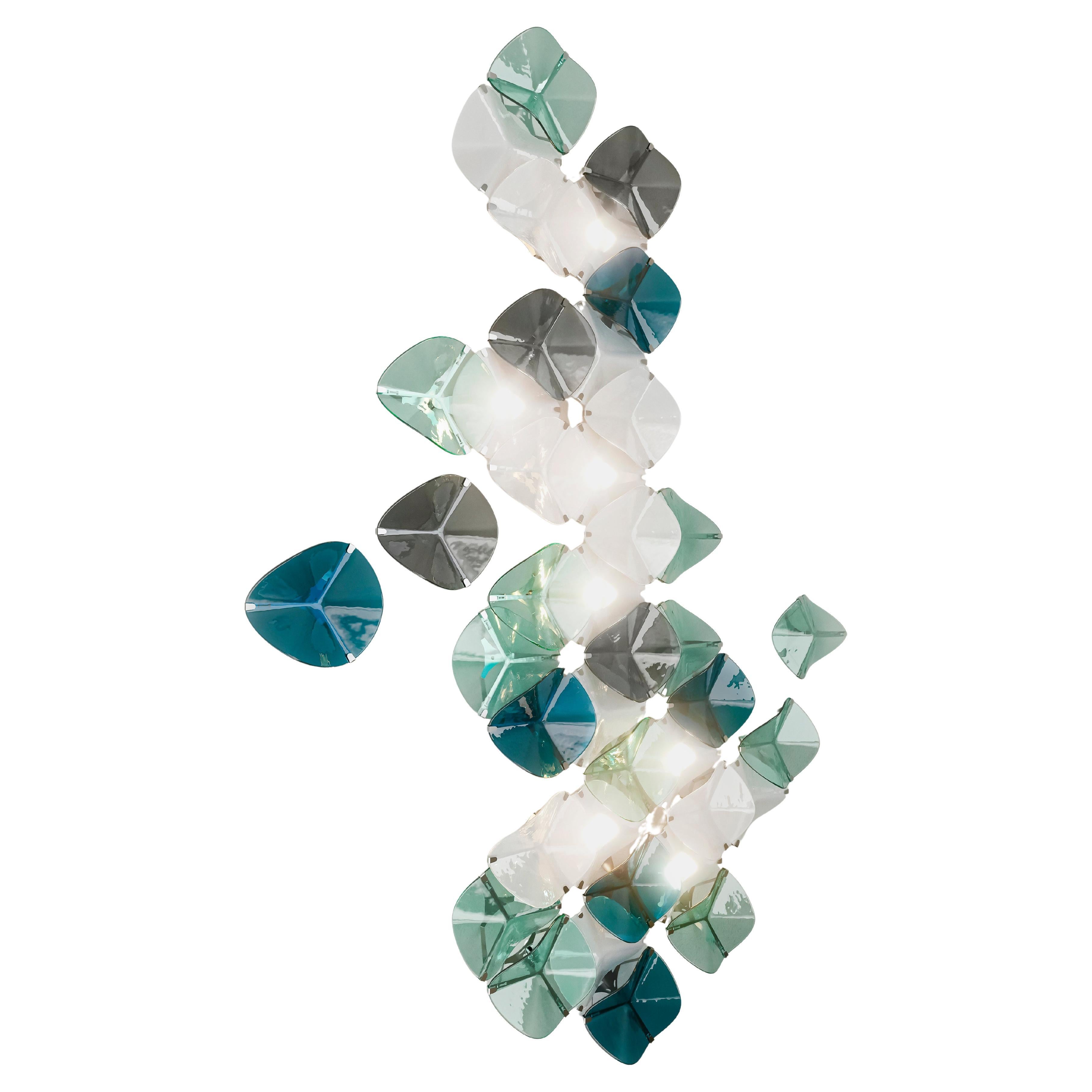 DUNA wall light. Illuminated artisan glass mosaic handmade in Barcelona, Spain.