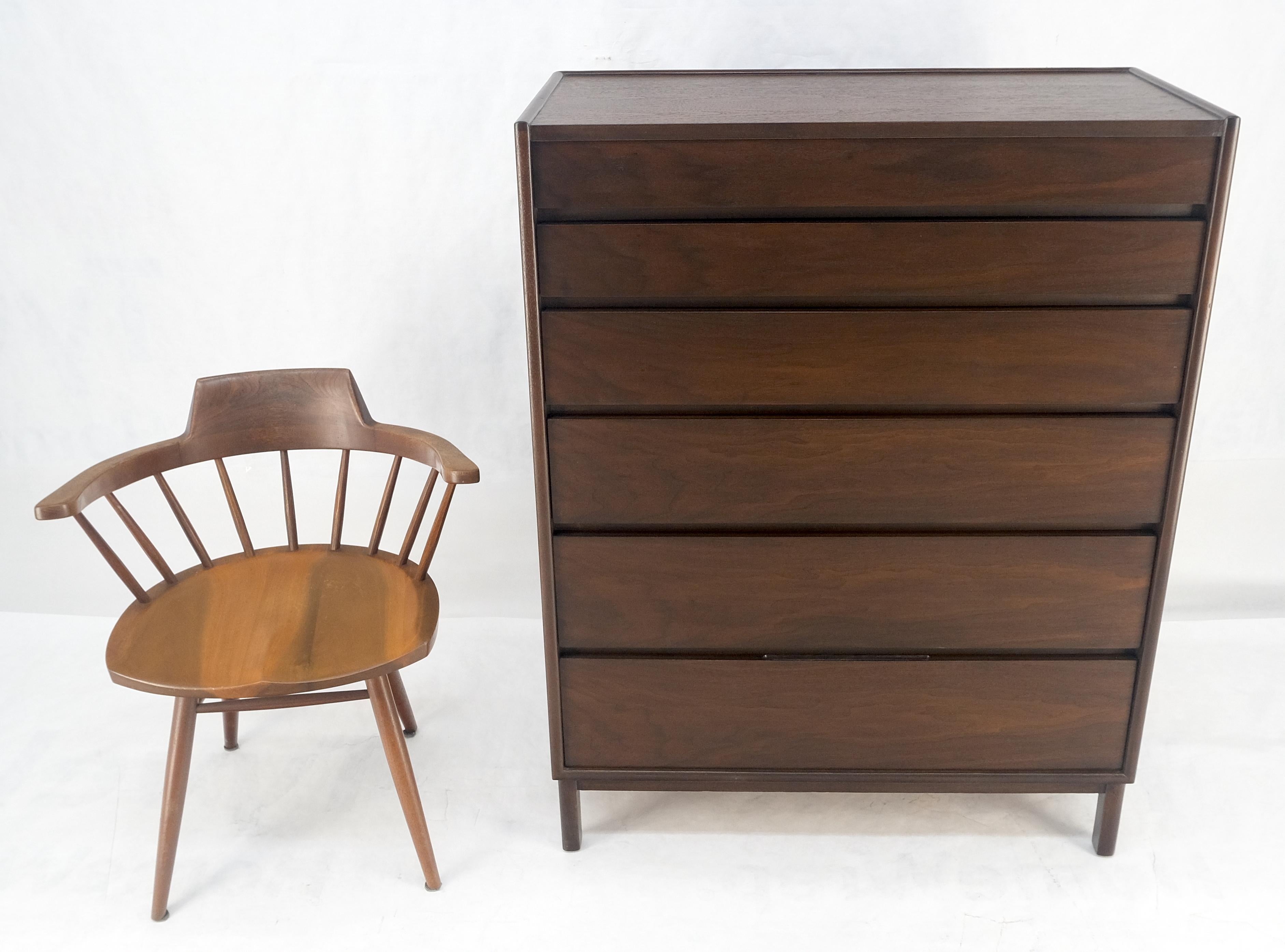 ¡Dunbar Cómoda Pecho Alto 6 Cajones Nogal Oscuro Mid Century Modern MINT! en venta 7