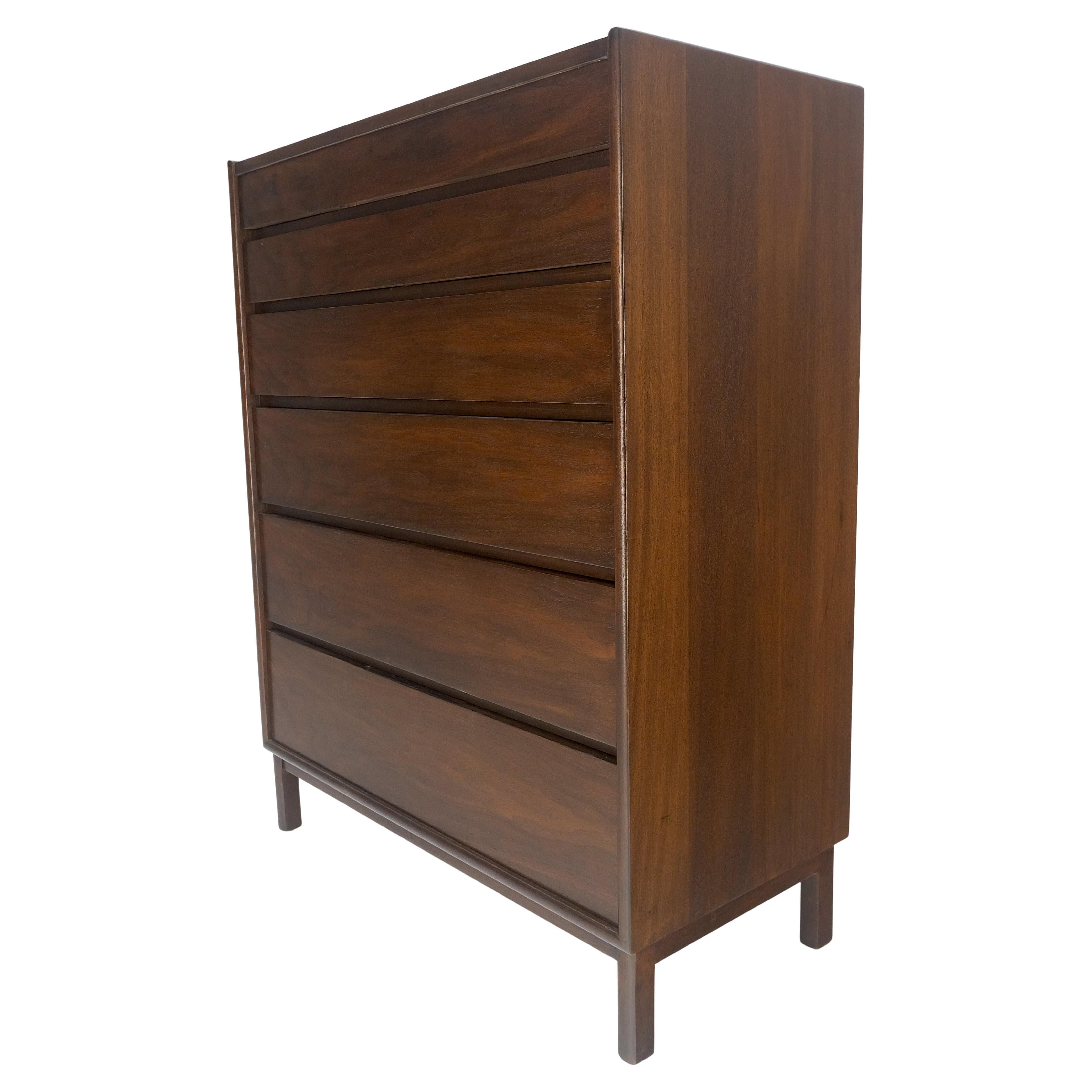 ¡Dunbar Cómoda Pecho Alto 6 Cajones Nogal Oscuro Mid Century Modern MINT! en venta