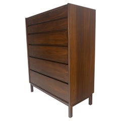 Dunbar 6 Drawers Dark Walnut Mid Century Modern High Chest Dresser MINT!