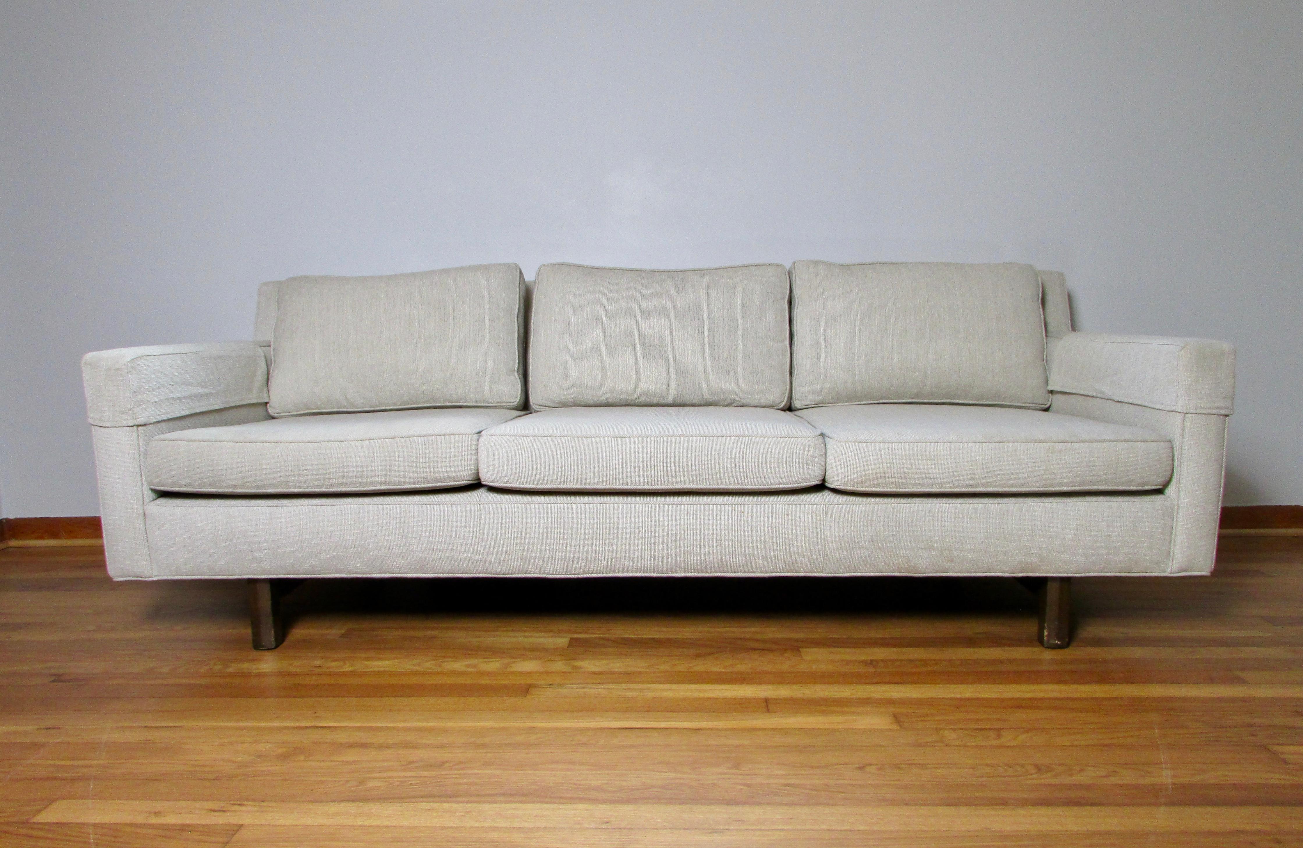 Mid-Century Modern Dunbar Furniture Mid-Century Upholstered Three-Seat Sofa For Sale