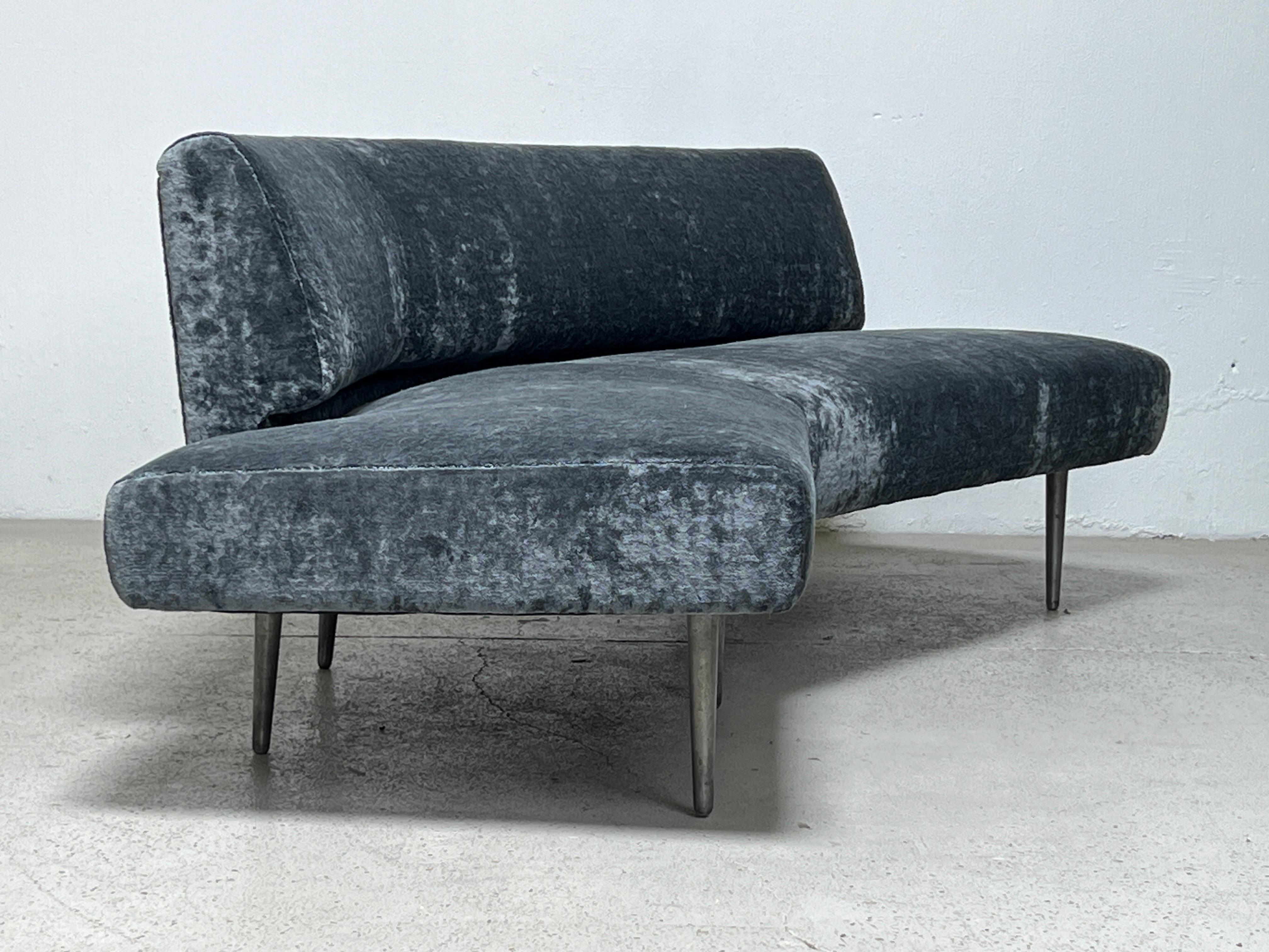 Dunbar Angle Sofa #4756 on Aluminum Legs For Sale 5