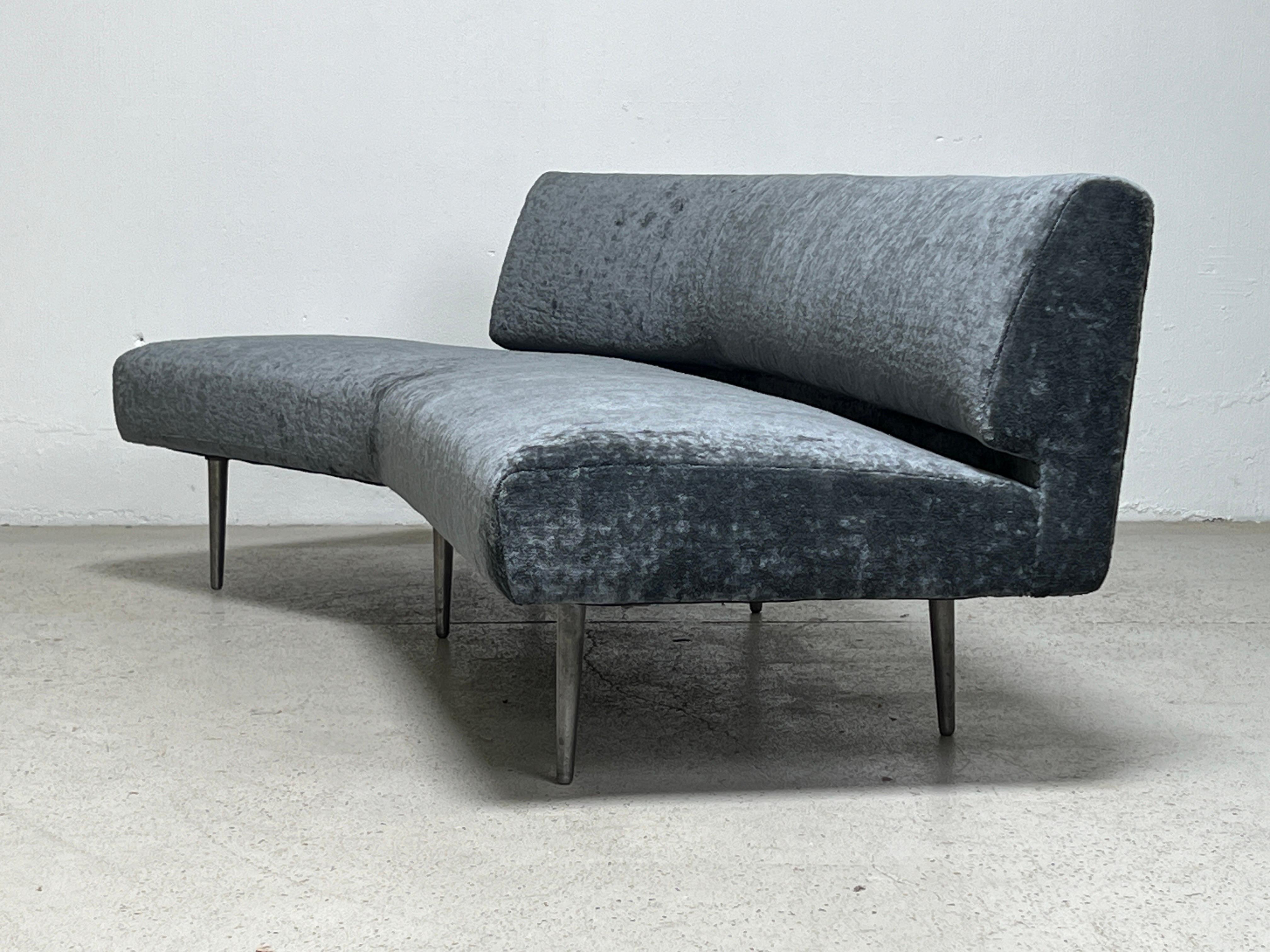 Dunbar Angle Sofa #4756 on Aluminum Legs For Sale 8