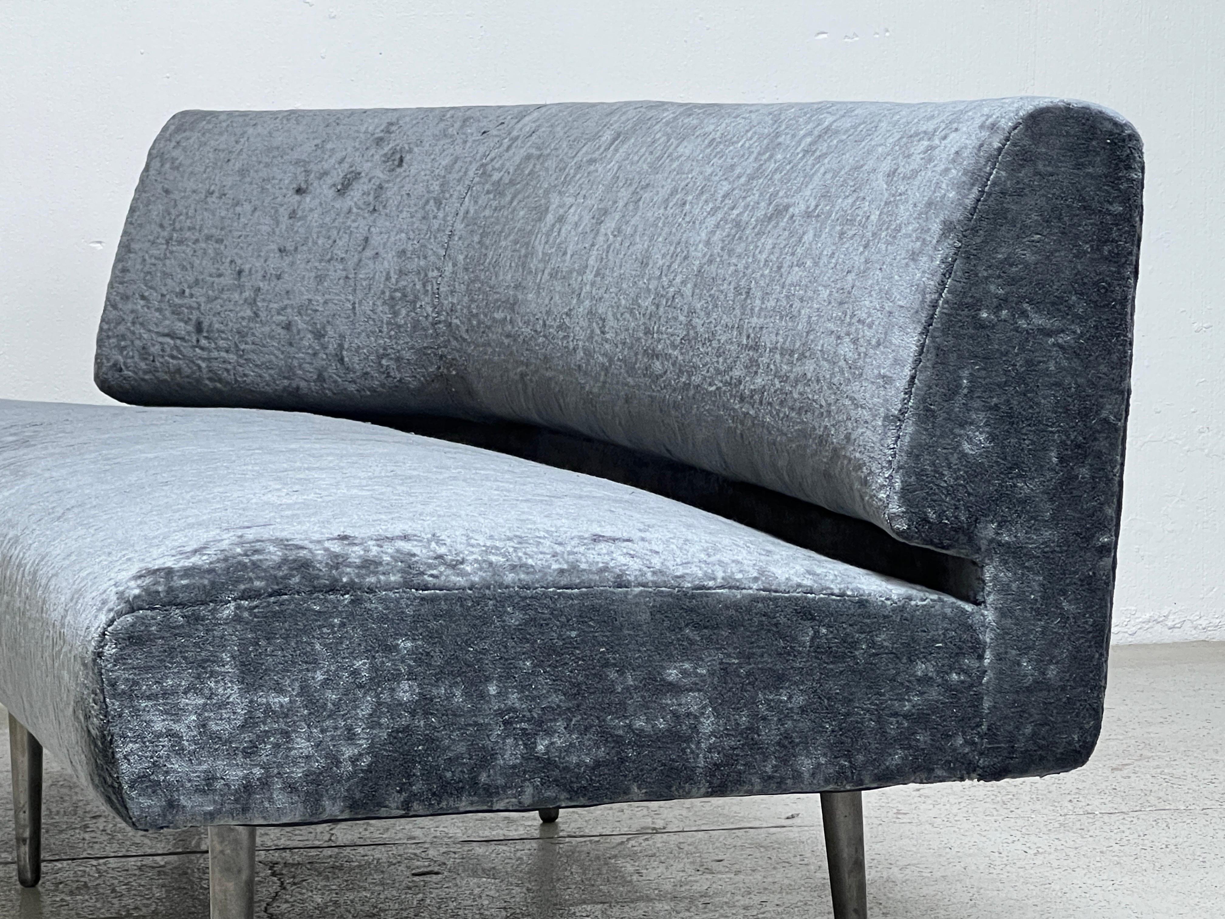 Dunbar Angle Sofa #4756 on Aluminum Legs For Sale 9