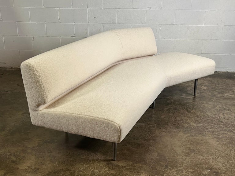 Dunbar Angle Sofa #4756 on Aluminum Legs For Sale 12